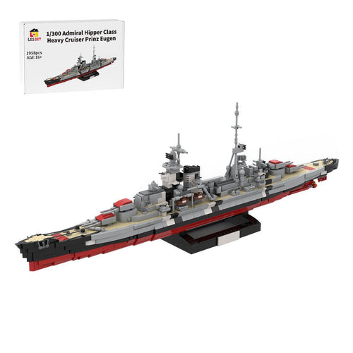 1/300 Admiral Hipper Class Heavy Cruiser Prinz Eugen Building Blocks - LesDiy -