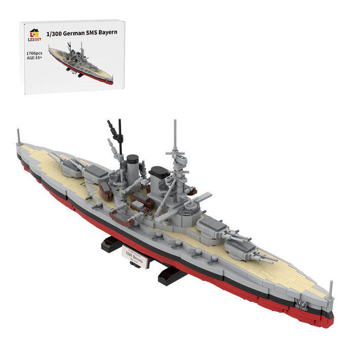 1/300 Scale German Imperial Navy Bayern - class Battleship Building Blocks - LesDiy -
