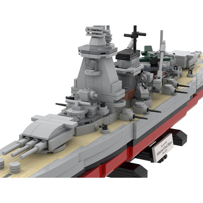 1/300 Scale Germany 3 in 1 Deutschland - class warship Building Blocks - LesDiy -