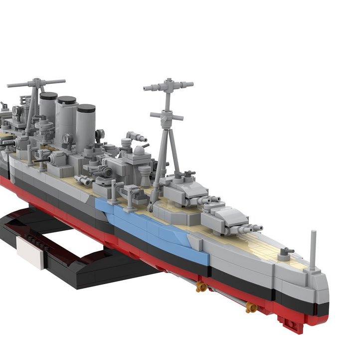 1/300 Scale HMS Norfolk Heavy Cruiser MOC Building Blocks-LesDiy -