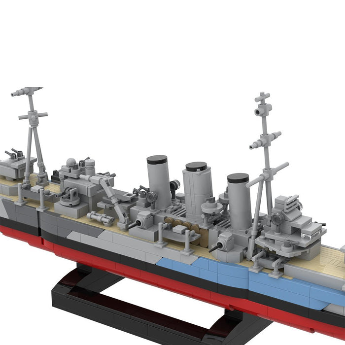 1/300 Scale HMS Norfolk Heavy Cruiser MOC Building Blocks-LesDiy -