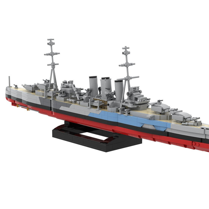 1/300 Scale HMS Norfolk Heavy Cruiser MOC Building Blocks-LesDiy -
