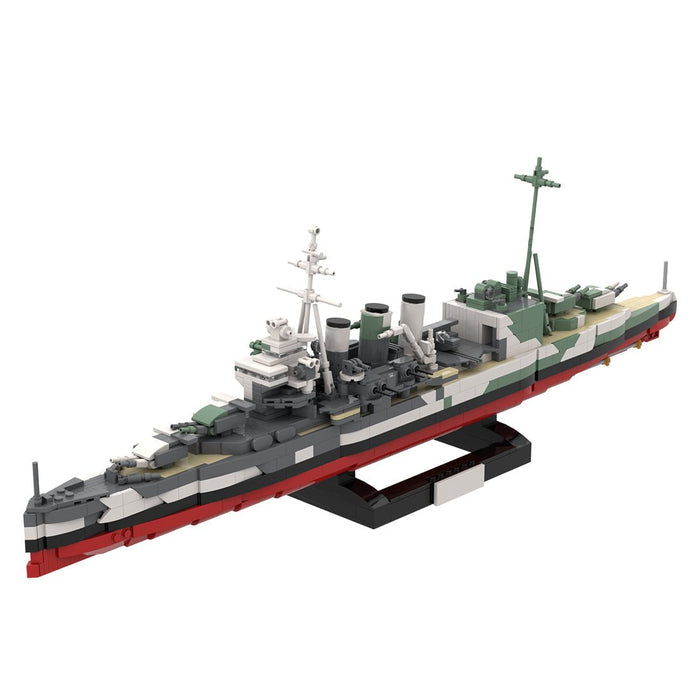 1/300 Scale HMS Suffolk Heavy Cruiser MOC Building Blocks-LesDiy -