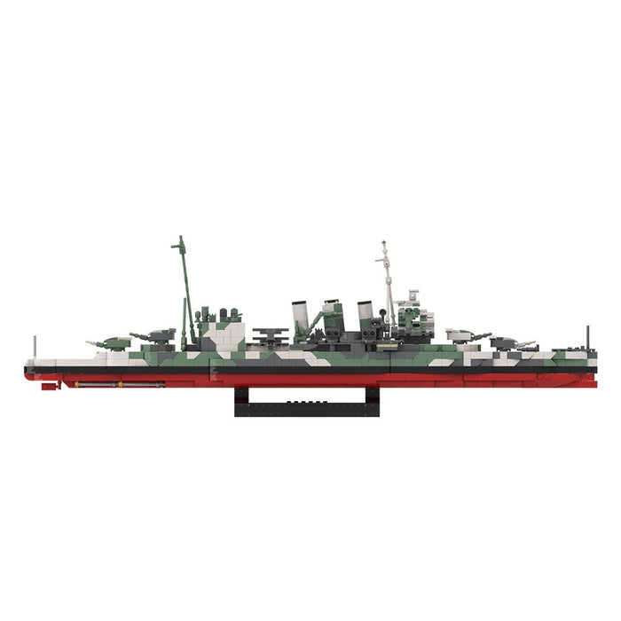 1/300 Scale HMS Suffolk Heavy Cruiser MOC Building Blocks-LesDiy -