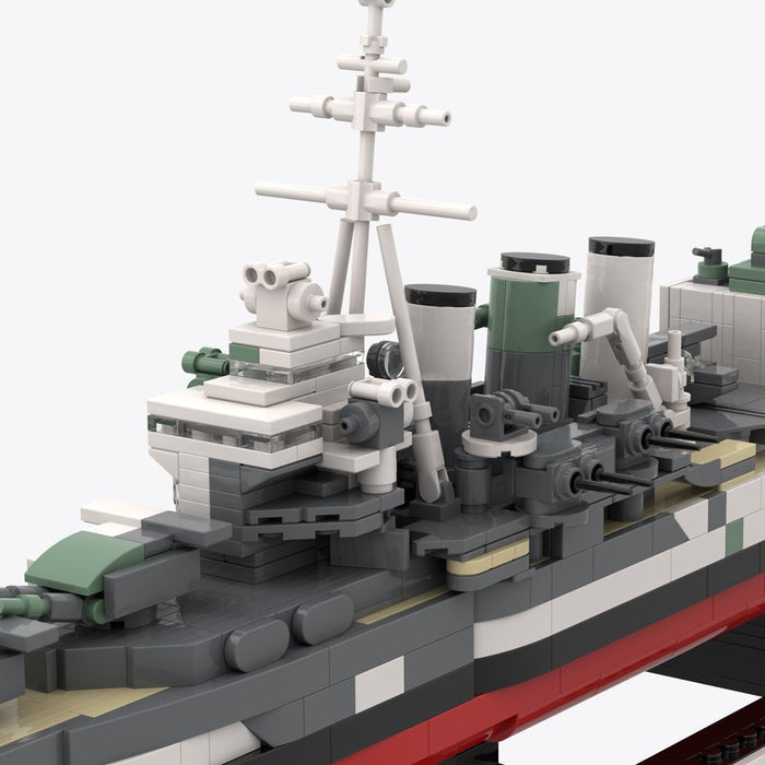 1/300 Scale HMS Suffolk Heavy Cruiser MOC Building Blocks-LesDiy -