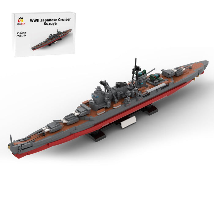 1/300 Scale Military MOC WWII Japanese Cruiser Suzuya Building Blocks - LesDiy - Building Blocks -