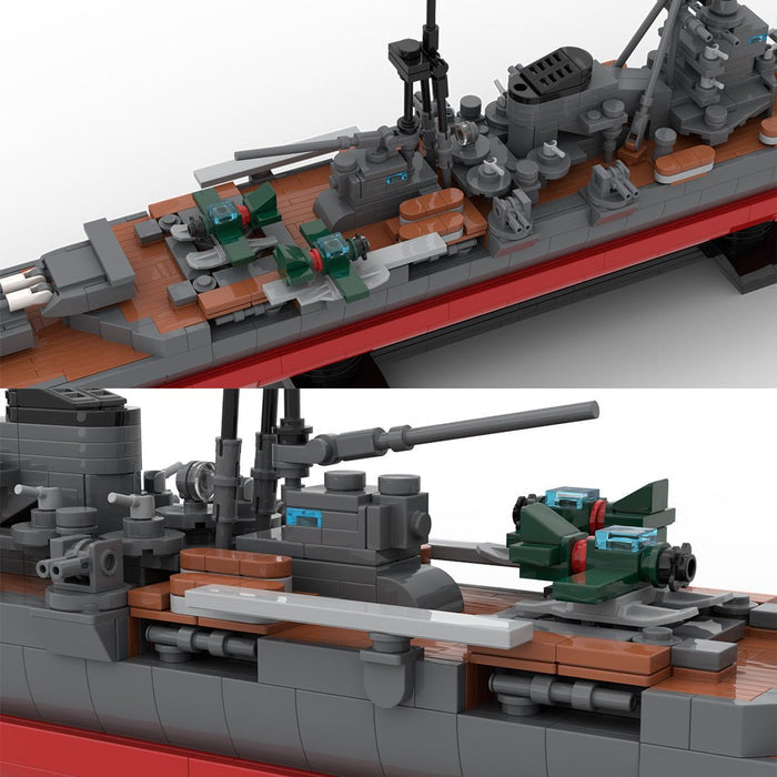 1/300 Scale Military MOC WWII Japanese Cruiser Suzuya Building Blocks - LesDiy - Building Blocks -