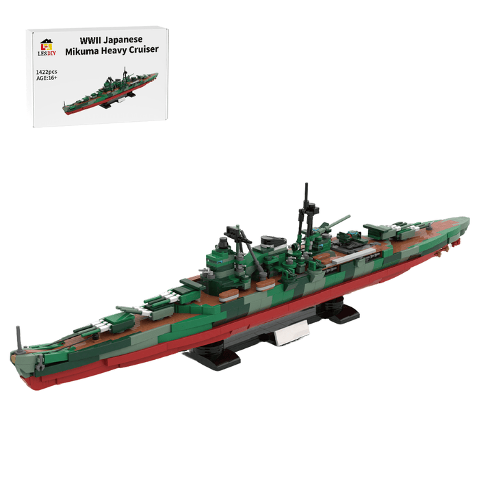 1/300 Scale Military MOC WWII Japanese Mikuma Heavy Cruiser Building Blocks - LesDiy - Building Blocks -