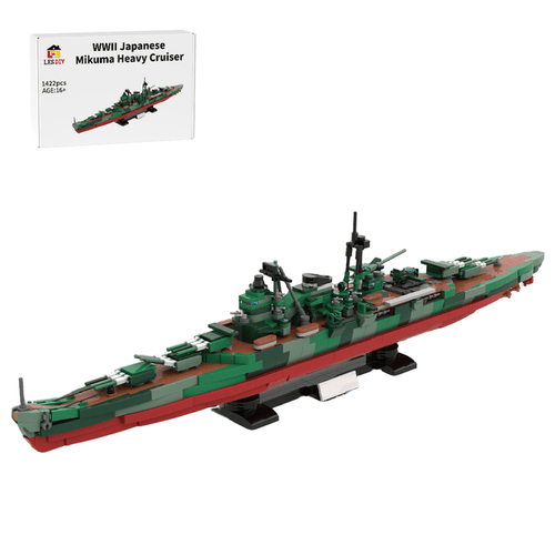 1/300 Scale Military MOC WWII Japanese Mikuma Heavy Cruiser Building Blocks - LesDiy - Building Blocks -