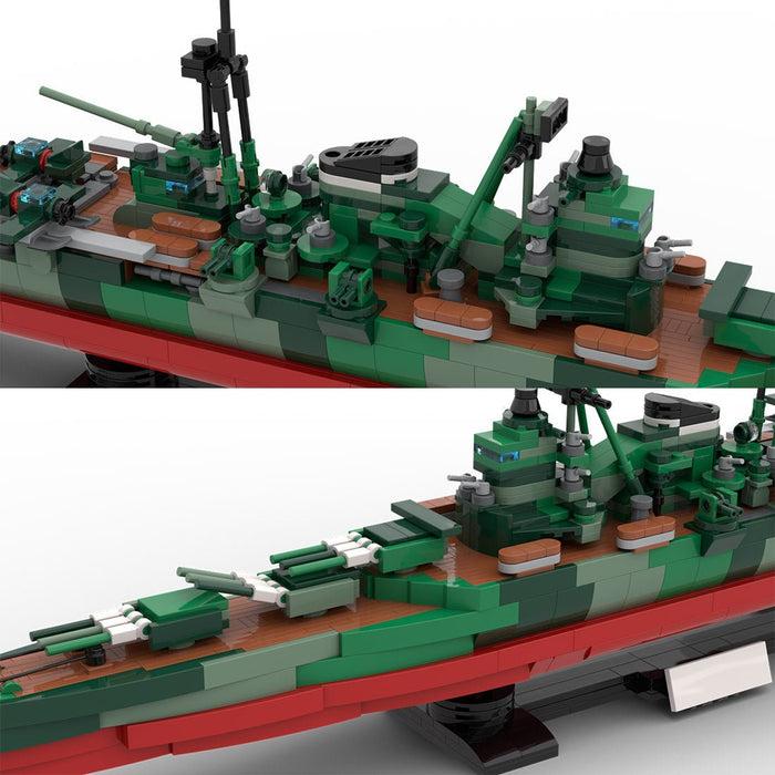 1/300 Scale Military MOC WWII Japanese Mikuma Heavy Cruiser Building Blocks - LesDiy - Building Blocks -