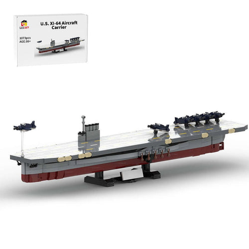 1/300 Scale U.S. XI - 64 Aircraft Carrier Module Military MOC Building Blocks - LesDiy -