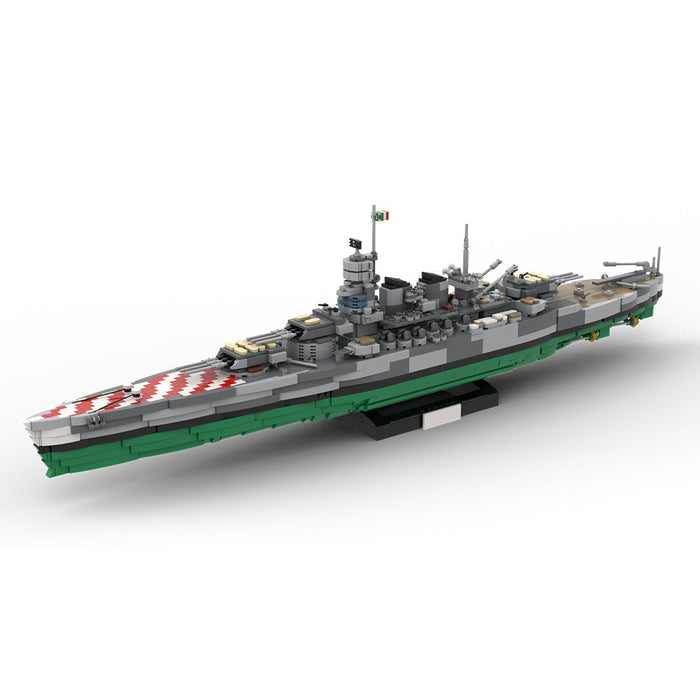 1/300 Scale WWII Battle of Italy Battleship Rome Military MOC Assembly Toy Building Blocks Set - LesDiy - Normal version