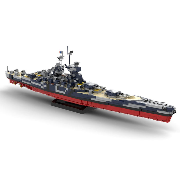 1/300 Scale WWII French Battleship Jean Bart Building Blocks - LesDiy - Normal version
