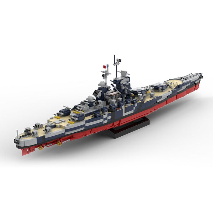 1/300 Scale WWII French Battleship Jean Bart Building Blocks - LesDiy - Normal version