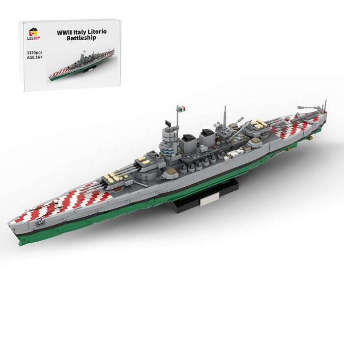 1/300 Scale WWII Italy Litorio Battleship Building Blocks - LesDiy -