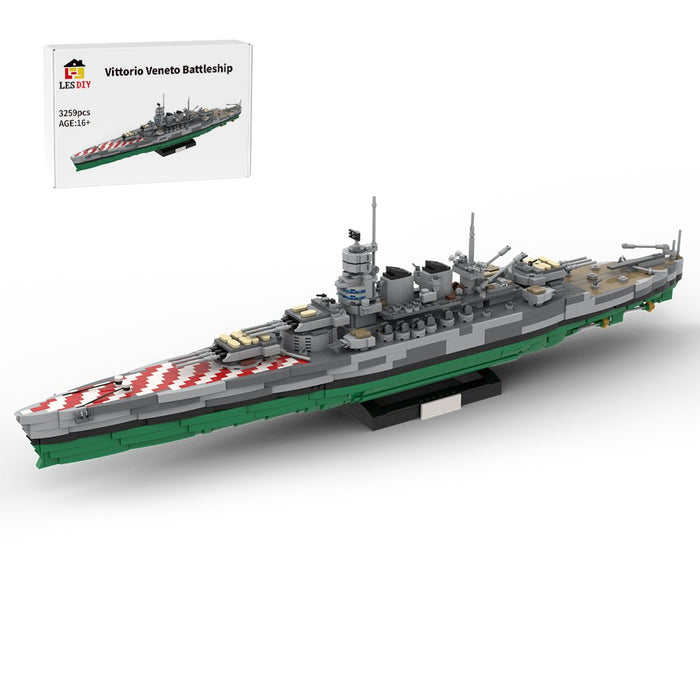 1/300 Scale WWII Italy Vittorio Veneto Battleship Military MOC Building Blocks - LesDiy - building blocks -