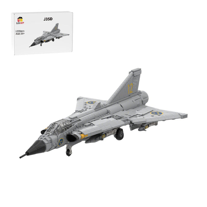 1/35 Scale Swedish J35D fighter Building Blocks - LesDiy - Building Blocks -