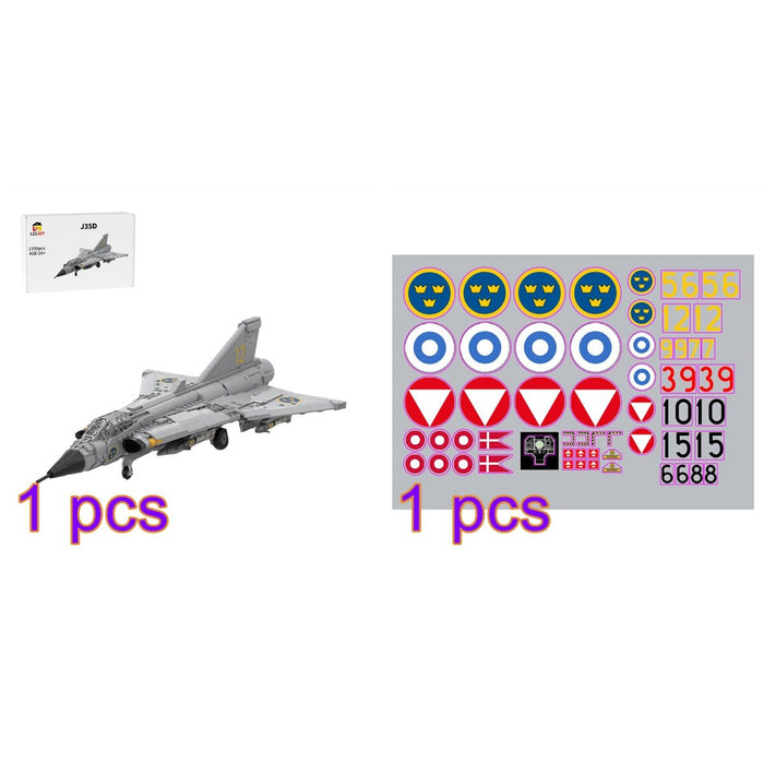 1/35 Scale Swedish J35D fighter Building Blocks - LesDiy - Building Blocks -