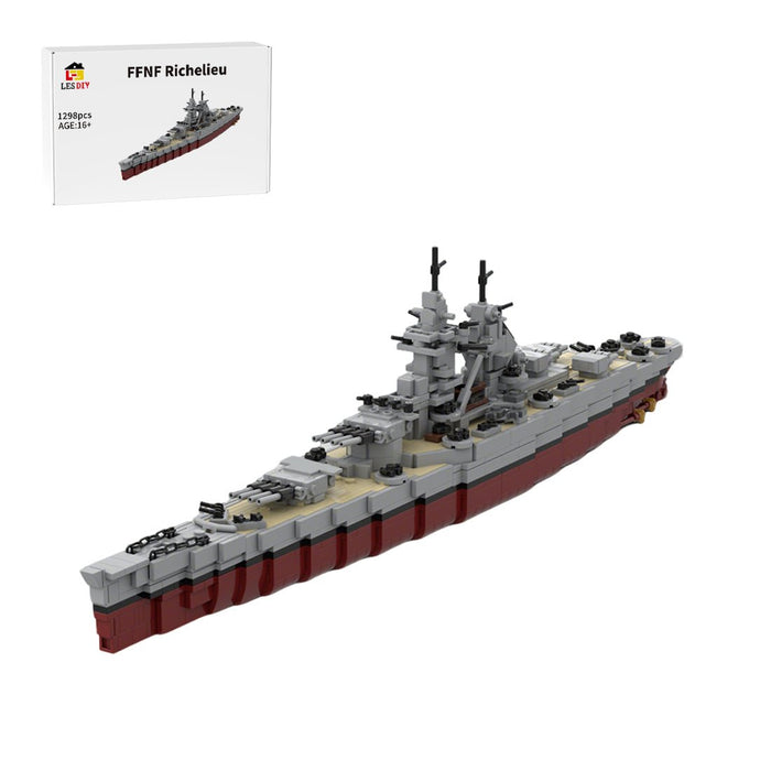 1/485 Scale French Battleship Richelieu Building Blocks - LesDiy - Building Blocks -