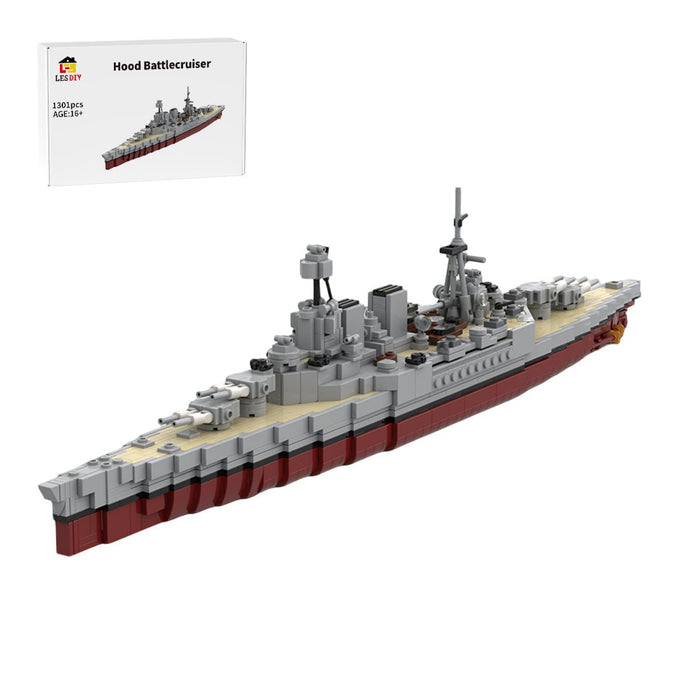 1/485 Scale WWII British Hood Battlecruiser Military Building Blocks - LesDiy -
