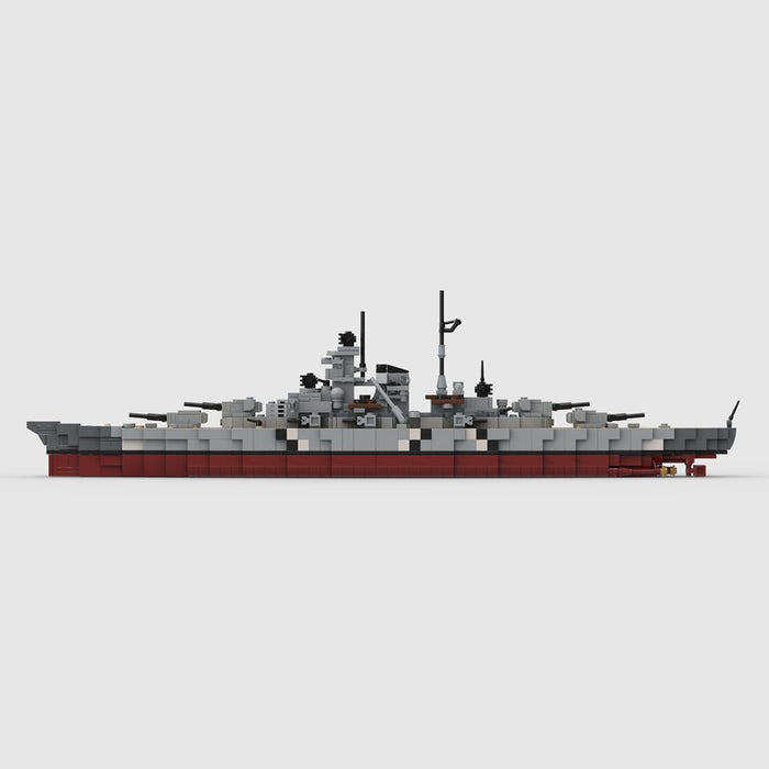 1/485 Scale WWII German Bismarck Military Building Blocks - LesDiy -