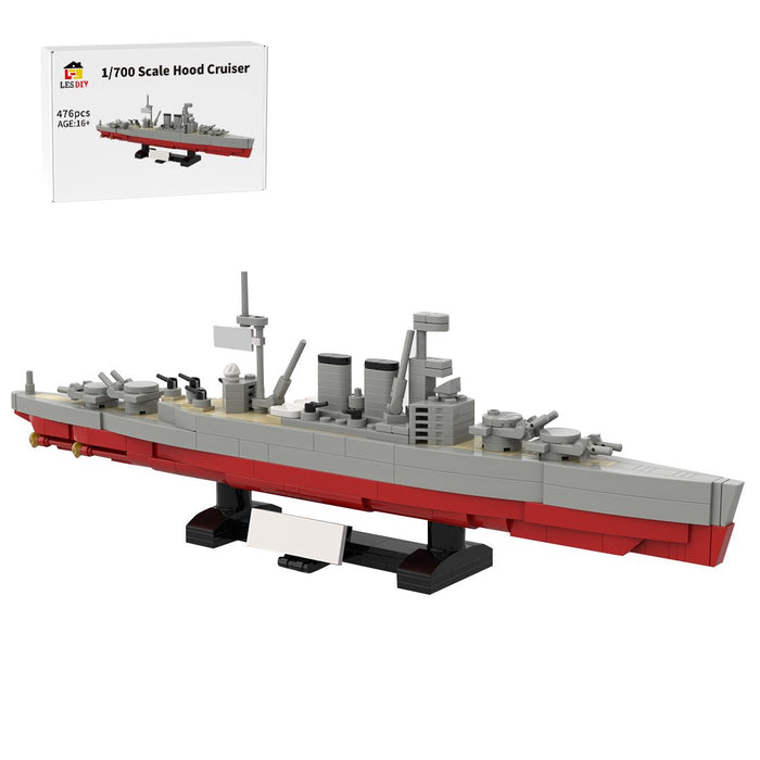 1:700 Scale HMS Hood Battlecruiser Building Blocks-LesDiy-Building Blocks-