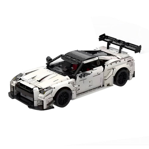 1/8 Scale Nissan GTR - R35 Sports Car Tech Building Blocks - LesDiy - Red White