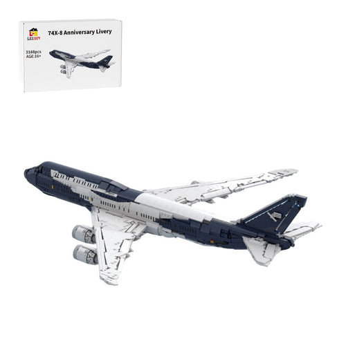 747-8I Lufthansa 100 Years Livery Airliner Building Blocks-LesDiy-Building Blocks-