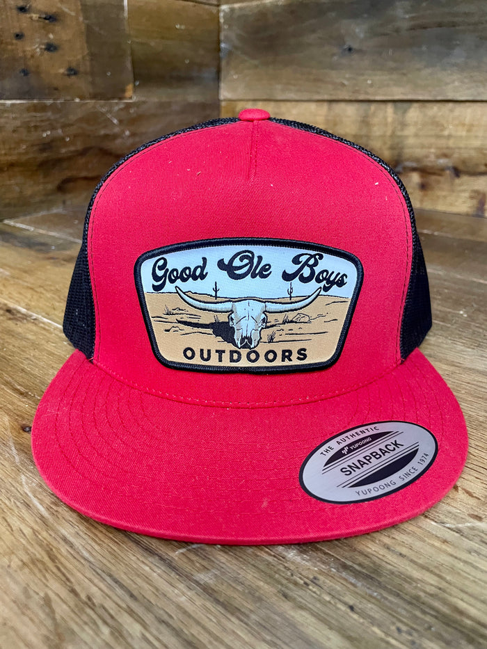 5P Cattle Skull Patch Red/BLK
