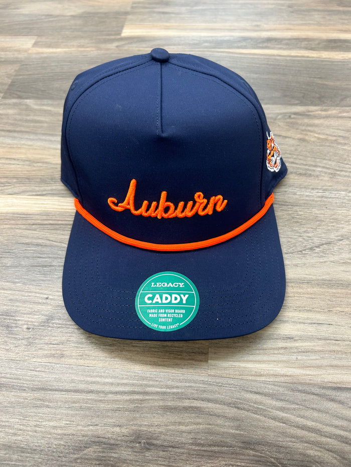 A navy blue and orange Auburn University baseball cap with the 'Auburn' script logo on the front.