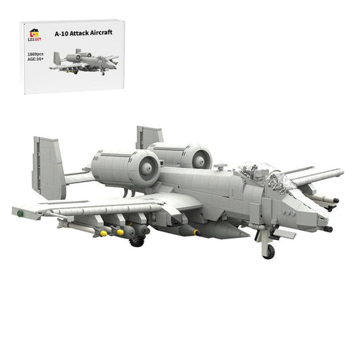 A - 10 Attack Aircraft Military Building Blocks - LesDiy - gray