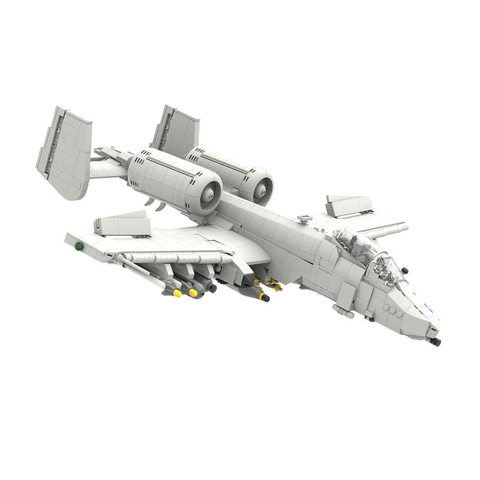 A - 10 Attack Aircraft Military Building Blocks - LesDiy - gray