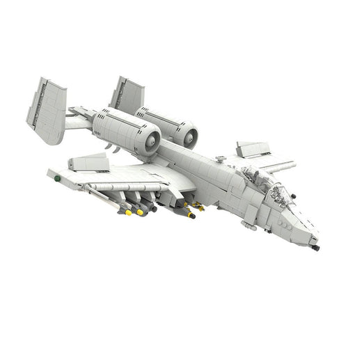 A - 10 Attack Aircraft Military Building Blocks - LesDiy - gray