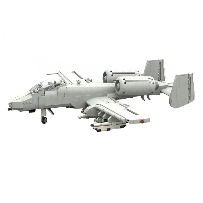 A - 10 Attack Aircraft Military Building Blocks - LesDiy - gray
