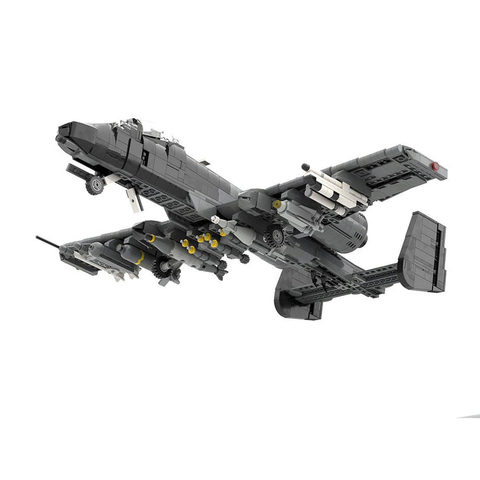 A - 10 Attack Aircraft Military Building Blocks - LesDiy - gray