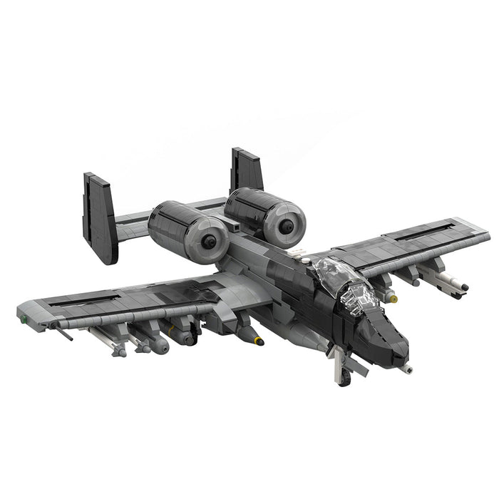 A - 10 Attack Aircraft Military Building Blocks - LesDiy - Black
