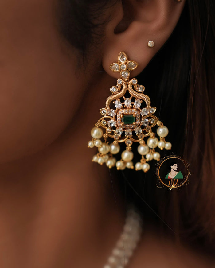 AD Stone Pearl Necklace Set