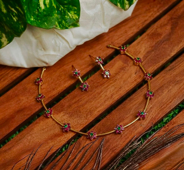 Adorable Floral Stone Choker