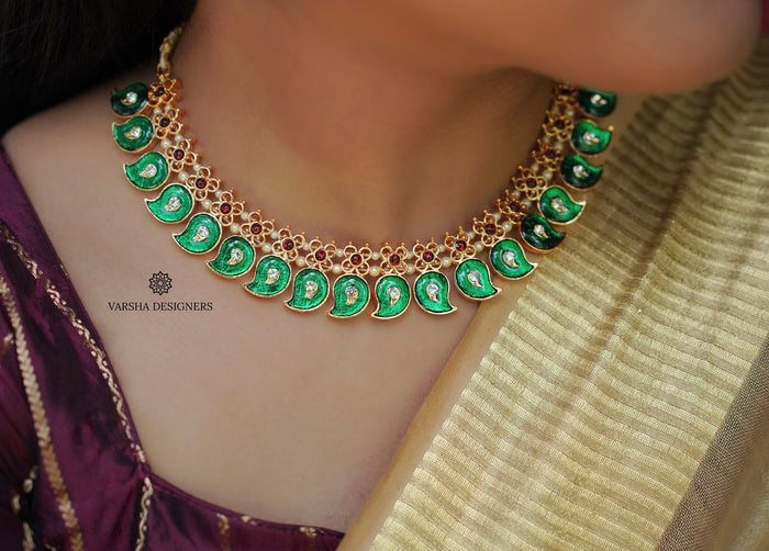 Adorable Palakka Mango Kemp Necklace