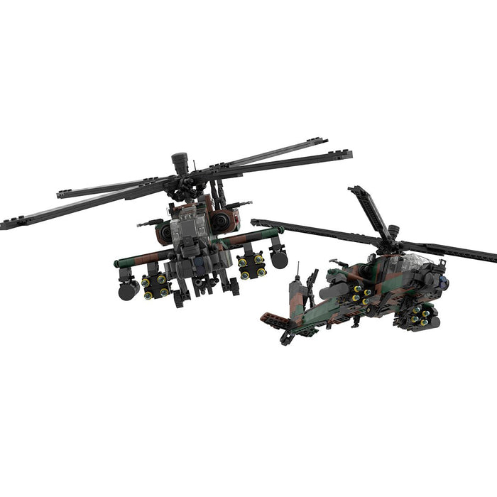 AH - 64 Apache Helicopter Building Blocks - Camo - LesDiy - Building Blocks -