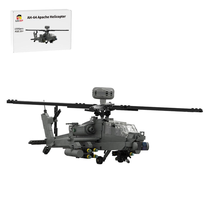 AH - 64 Apache Helicopter Military Building Blocks - Gray - LesDiy - Building Blocks -