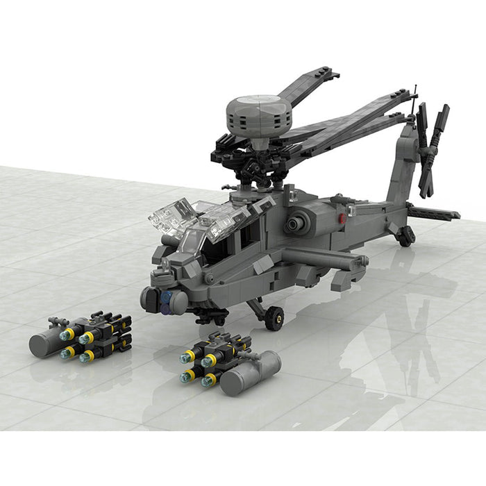 AH - 64 Apache Helicopter Military Building Blocks - Gray - LesDiy - Building Blocks -