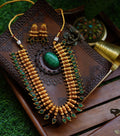 Antique Emerald Stone Spike Necklace