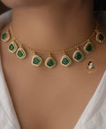 Antique Emerald Stone Necklace Set