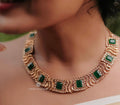 Antique Finish Emerald Stone Necklace