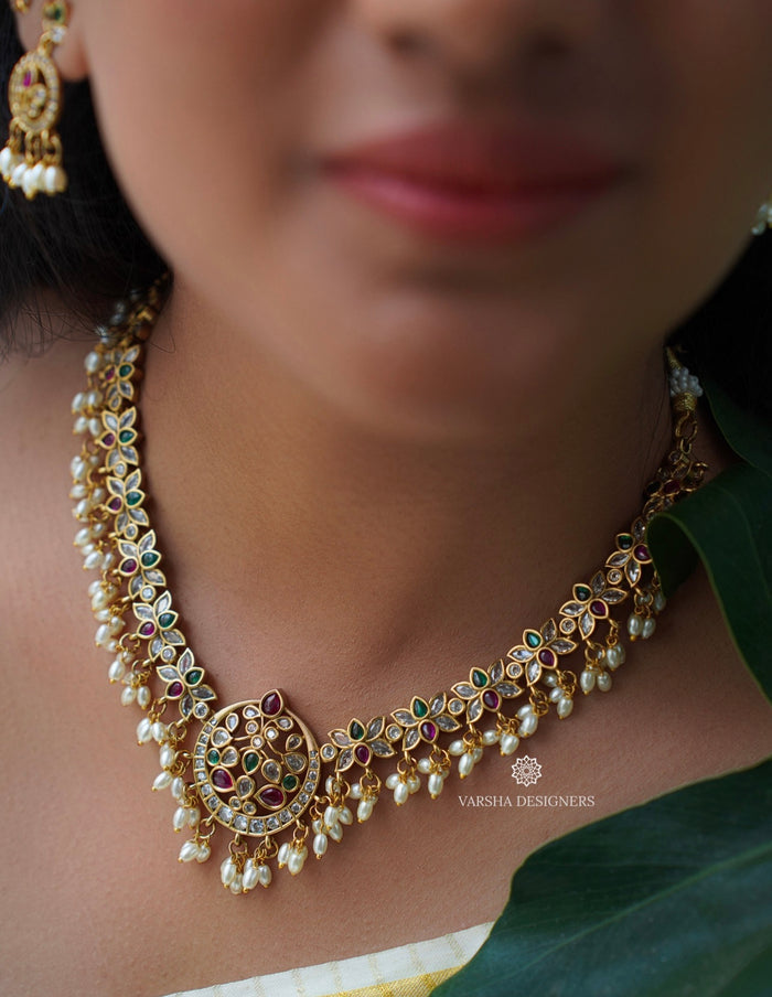 Antique Finish Fresh Water Pearl Necklace