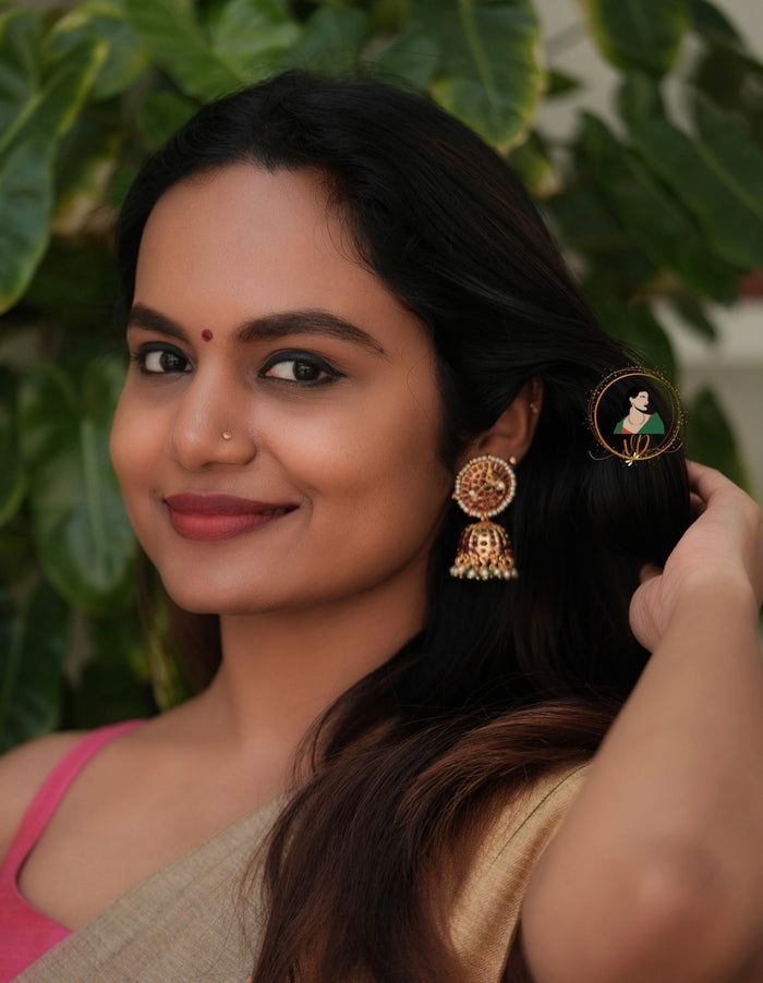 Antique Finish Kemp Bridal Jhumkas