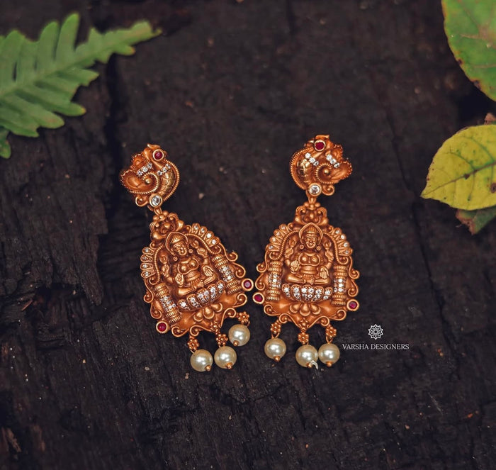 Antique Finish Nakshi Temple Earrings