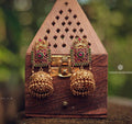 Antique Finish Peacock Jhumkas