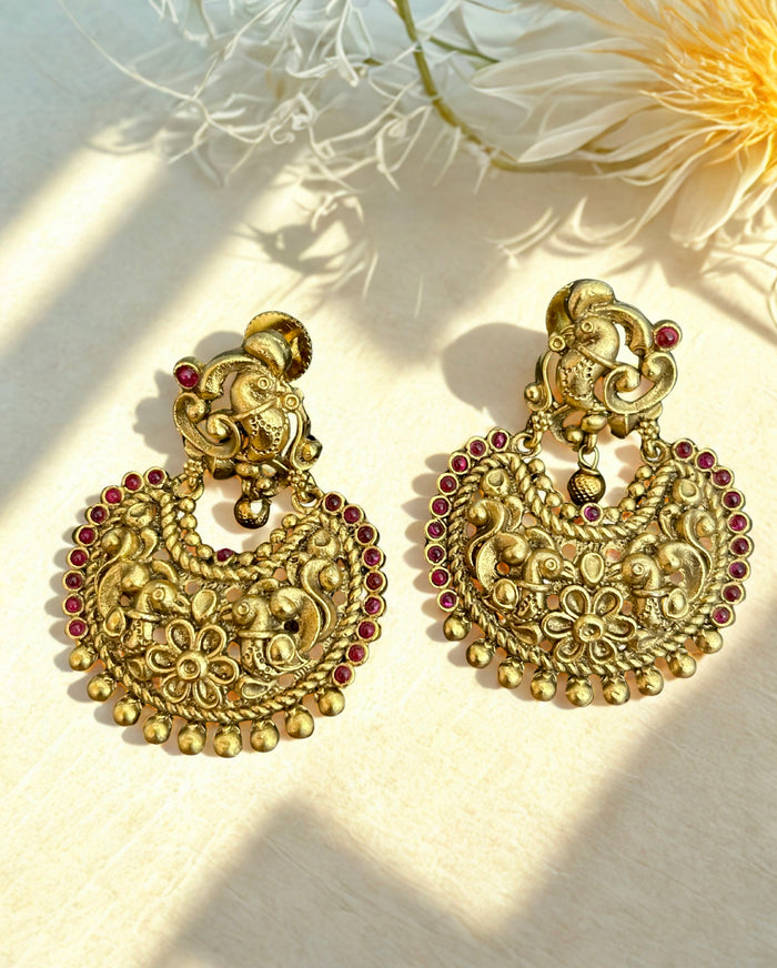 Antique Peacock Kemp Earrings